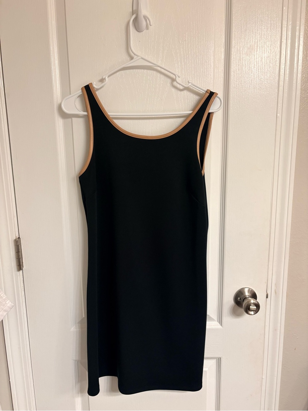 Express Black Mini Dress with Tan Trim